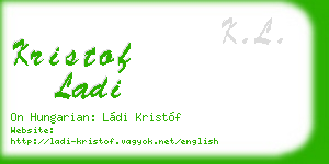 kristof ladi business card